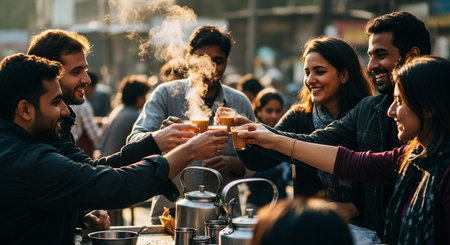 Friends Sharing Happy Moments with Genuine Connection and Social Bonding Concept