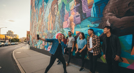 Friends Sharing Happy Moments with Genuine Connection and Social Bonding Concept
