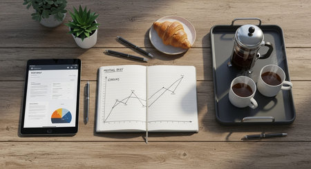 Modern Workspace Setup with Organized Desk, Technology and Productive Environment