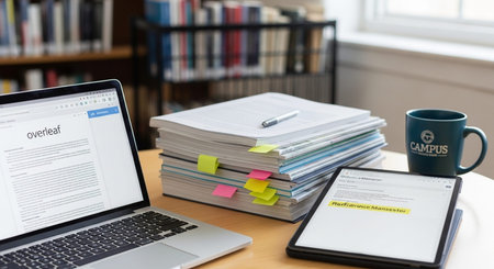 Modern Workspace Setup with Organized Desk, Technology and Productive Environment