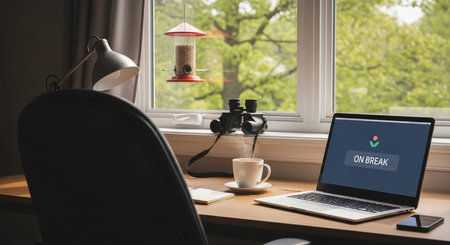 Modern Workspace Setup with Organized Desk, Technology and Productive Environment