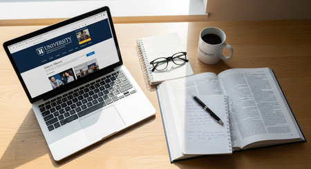 Modern Workspace Setup with Organized Desk, Technology and Productive Environment