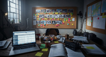 Modern Workspace Setup with Organized Desk, Technology and Productive Environment
