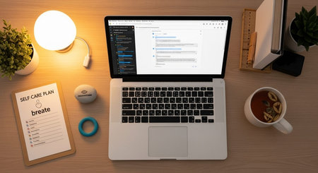 Modern Workspace Setup with Organized Desk, Technology and Productive Environment