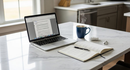 Modern Workspace Setup with Organized Desk, Technology and Productive Environment