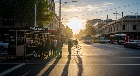 Authentic Street Food Scene with Traditional Local Cuisine and Vibrant Market Atmosphere