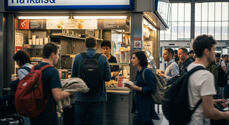 Authentic Street Food Scene with Traditional Local Cuisine and Vibrant Market Atmosphere