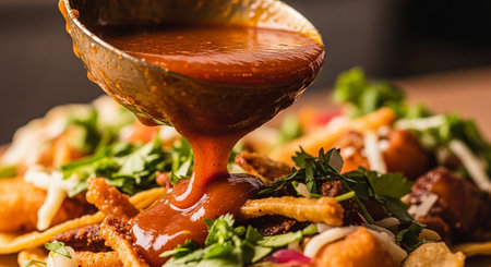Authentic Street Food Scene with Traditional Local Cuisine and Vibrant Market Atmosphere