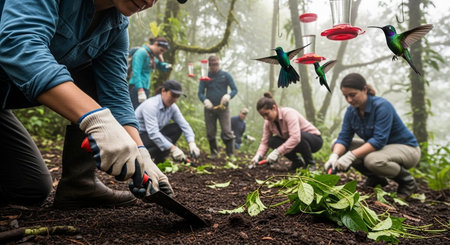 Eco Tourism Concept with Sustainable Travel, Nature Exploration and Environmental Conservation