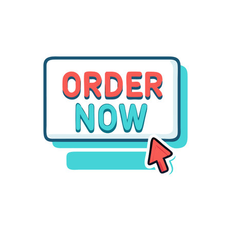 Eye-Catching Order Now Design with Arrow Cursor for Online Shopping Promotion