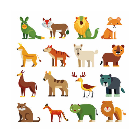 Animal and Wildlife Icon Set Vector Illustration