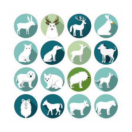 Animal and Wildlife Icon Set Vector Illustrationのイラスト素材