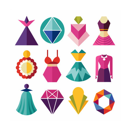 Fashion and Beauty Icon Set Vector Illustrationのイラスト素材