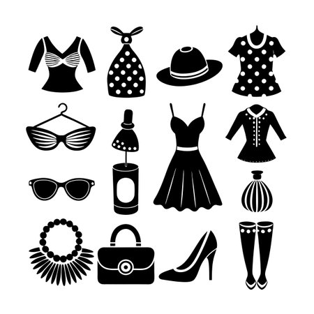Fashion and Beauty Icon Set Vector Illustrationのイラスト素材