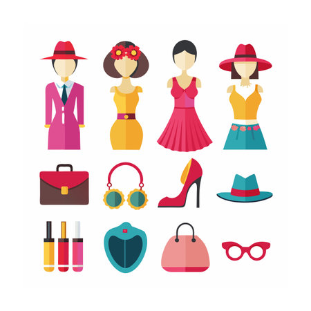Fashion and Beauty Icon Set Vector Illustrationのイラスト素材