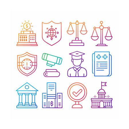 Legal and Law Icon Set Vector Illustrationのイラスト素材