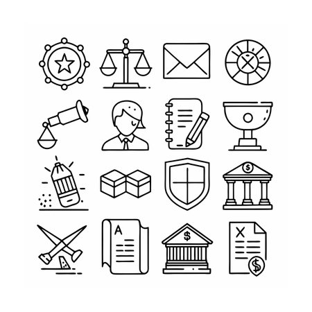 Legal and Law Icon Set Vector Illustrationのイラスト素材