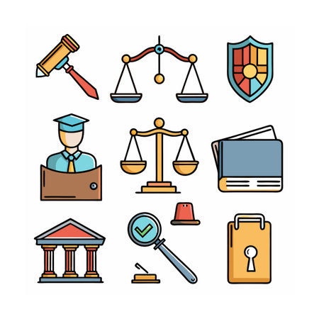 Legal and Law Icon Set Vector Illustrationのイラスト素材