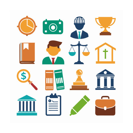 Legal and Law Icon Set Vector Illustrationのイラスト素材