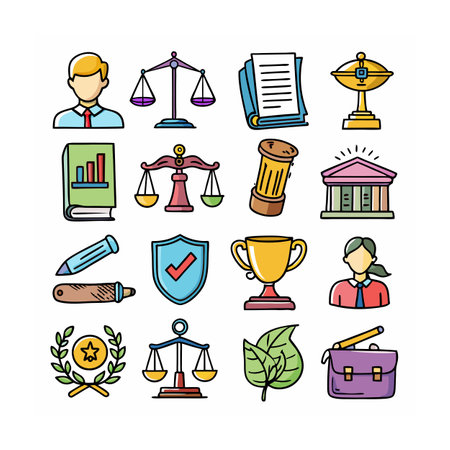 Legal and Law Icon Set Vector Illustrationのイラスト素材