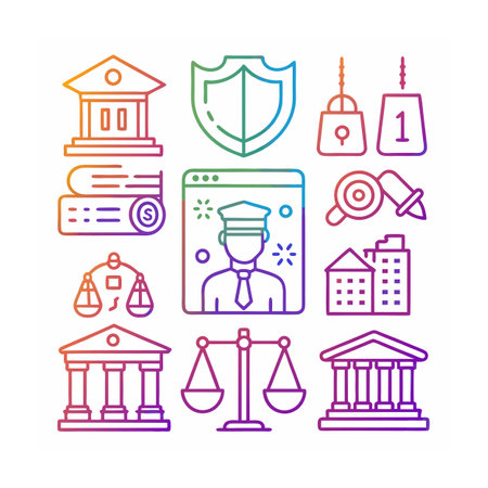 Legal and Law Icon Set Vector Illustrationのイラスト素材
