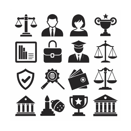 Legal and Law Icon Set Vector Illustrationのイラスト素材