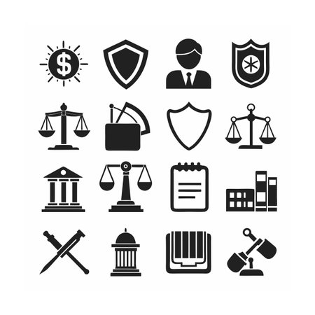 Legal and Law Icon Set Vector Illustrationのイラスト素材