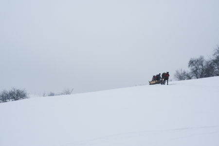 Traditional horse sledgeの写真素材