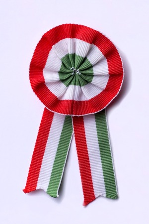 Hungarian cockade on white background - vertical imageの写真素材