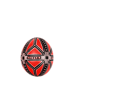 Perfect ethnical handmade easter egg isolated on a white. Ethnical styleの写真素材