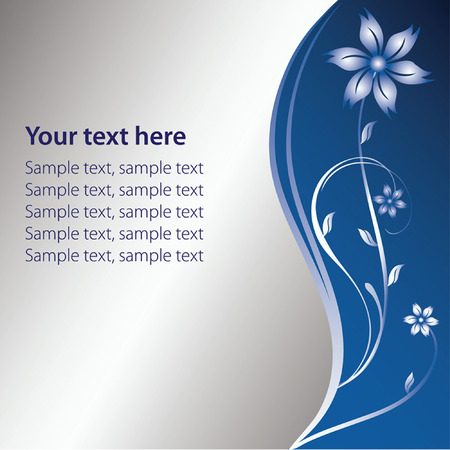 Silver and blue floral backgroundのイラスト素材