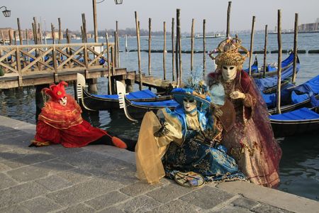 Venetian mask whit gondolaの写真素材