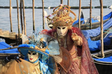 Venetian mask whit gondolaの写真素材
