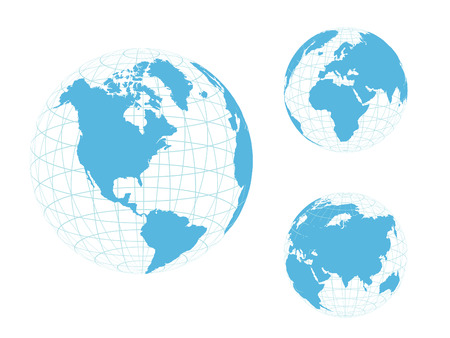 Globe of the World, blueのイラスト素材