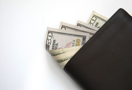 money with wallet isolated on white background # 3の写真素材