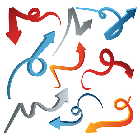 3D arrow setのイラスト素材