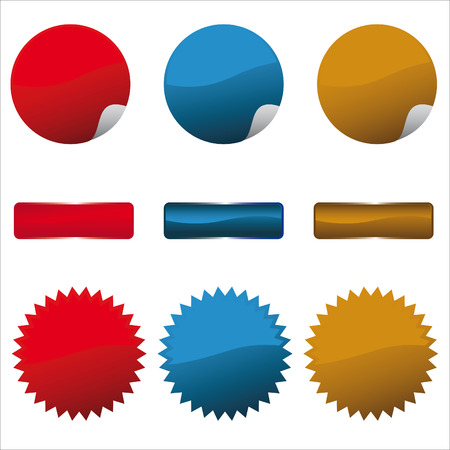 Glossy stickers and labelsのイラスト素材