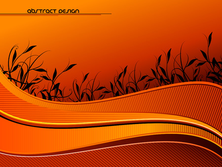 Abstract Floral Wave Designのイラスト素材