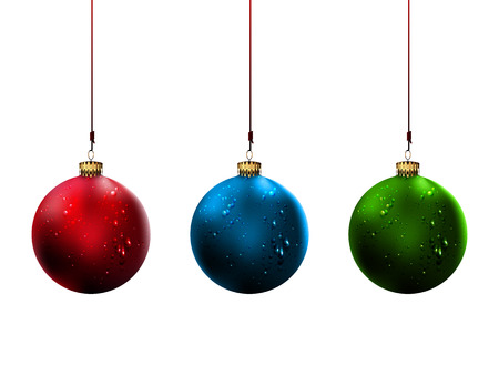 Christmas Balls with Shiny Water Drops のイラスト素材