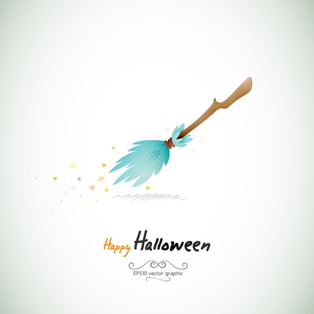Magical Halloween Broom,  Separate Layers Named Accordinglyのイラスト素材