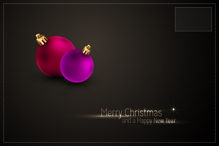 Christmas Postcard | Greeting Card | | Color of the balls can be change with 1 click | Separate Layers Named Accordinglyのイラスト素材