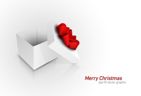 Gift Box with Red Ribbon Bow | Detailed 3D EPS10 Vector Graphic | Separate Layers Named Accordinglyのイラスト素材