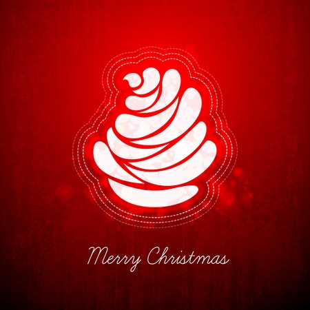 Dark Red Greeting with Abstract Christmas Tree| EPS10 Graphic | Separate Layers Named Accordinglyのイラスト素材