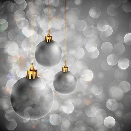 Christmas Background with Sparkling Lights and Silver Orbs | EPS10 Vector | Layers Organized and Namedのイラスト素材