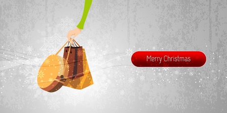 Christmas Banner Internet Shopping Illustration | EPS10 Vector Background | Layers Organized and Namedのイラスト素材