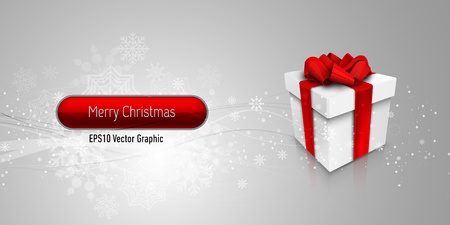 Christmas Banner with Gift Box| EPS10 Vector Background | Layers Organized and Namedのイラスト素材