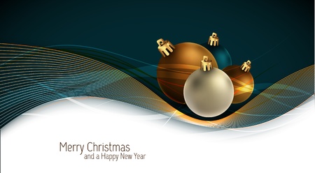 Christmas Greeting Card with Colorful Globes | EPS10 Vector Background | Layers Organized and Namedのイラスト素材