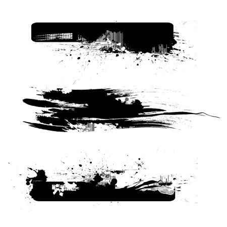 3 Brushes of Detailed Grunge Lines  Borders  のイラスト素材