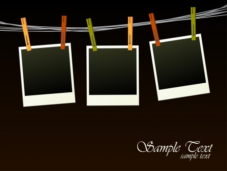 Blank photos on a rope  のイラスト素材