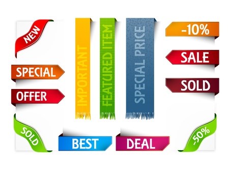 Set of Blank Tags  Labels of Different Colorsのイラスト素材